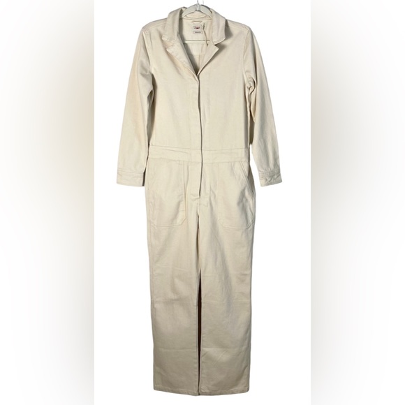 Faherty Overland Twill Jumpsuit Womens Small Natural Ivory Cream Casual NWT - Picture 4 of 13